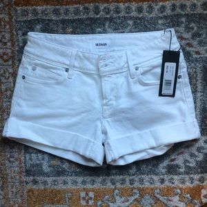 Hudson white denim shorts